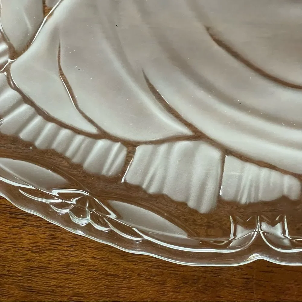 NIB MIKASA Madonna And Child Glass Frosted Serving Platter 15” Religious Holiday